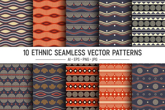 10 Ethnic Seamless Vector Patterns