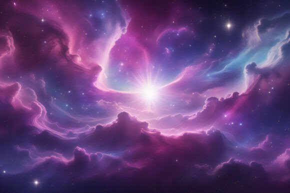 A Bright Light in the Clouds Background