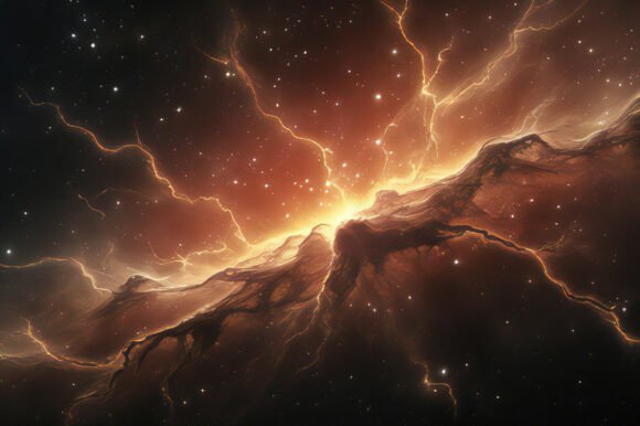 A Lightning in Space with Stars