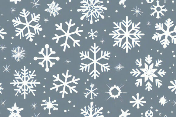 A Pattern of White Snowflakes