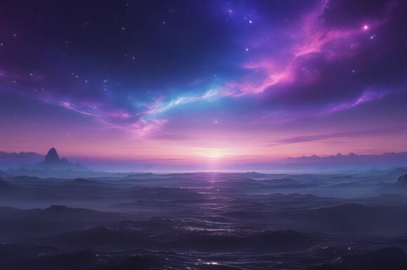 A Sunset over Water with Mountains: A Versatile and Stunning Background Image