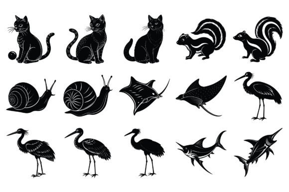 Animals Silhouette Vector -Vol 11