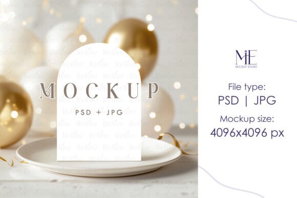 Arch Card Mockup Boho Party Invite PSD