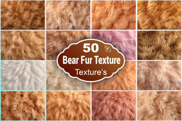Bear Fur Texture Digital Papers for Creative and Commercial Use