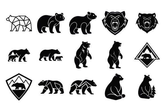 Bear Silhouette Vector - Vol 2: A Versatile Design Resource for Creators and Businesses
