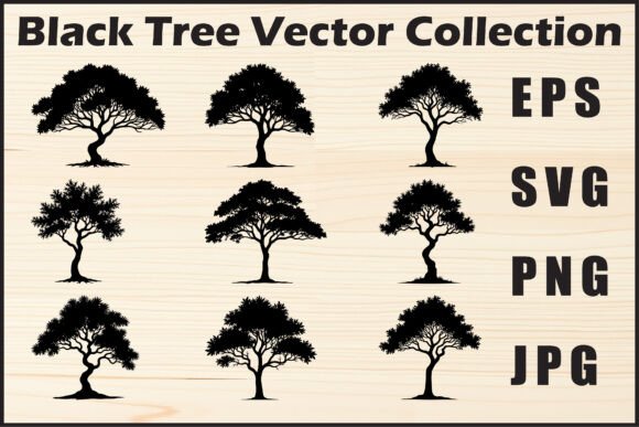 Black Tree Vector Clipart Pack: A Versatile Resource for Creative Projects