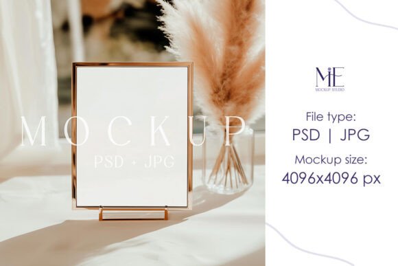 Boho 8x10 Table Sign Mockup Wedding: Elevate Your Event Design with Style and Simplicity