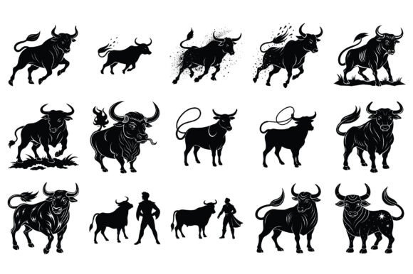 Bull Vector Silhouette Vector -2: A Versatile Tool for Modern Designers
