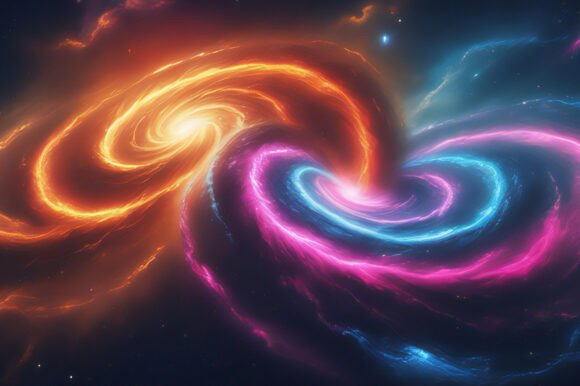 Colorful Swirls of Light in Space
