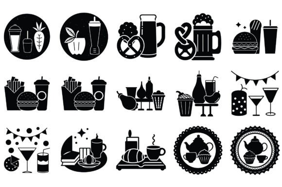 Food and Drink Silhouette Vector
