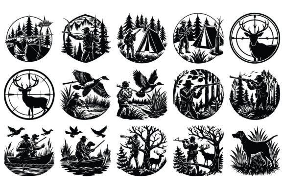 Hunting Silhouettes Silhouette Vector: Elevate Your Outdoor Design Projects