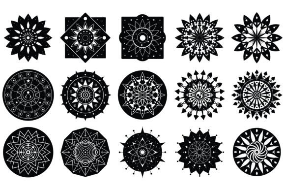 Mandala Silhouette Vector -Vol 2