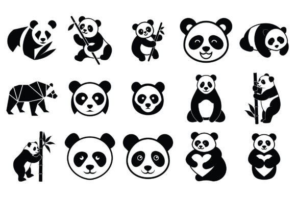 Minimal Panda Silhouette Vector: A Versatile Design Resource