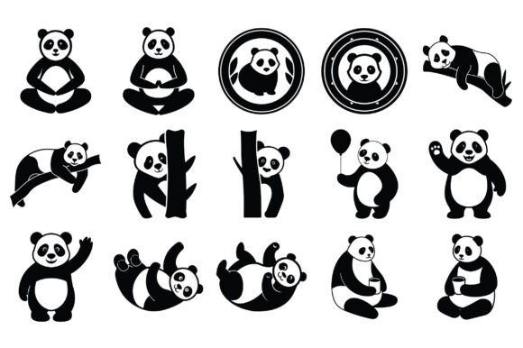 Minimal Panda Silhouette Vector - Vol 2: A Versatile Design Asset for Creators