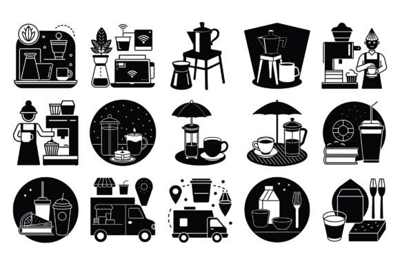 Set of Cafe Icons Vector -Vol 2: A Versatile Design Resource for Modern Creators