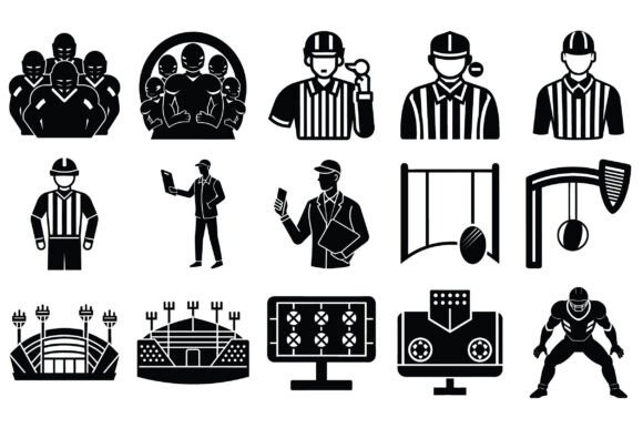 Silhouette American Football Set Vector: A Versatile Design Resource
