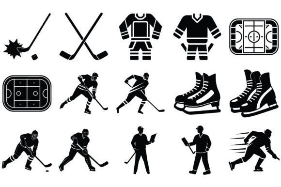 Silhouette Ice Hockey Vector -Vol 2: A Comprehensive Resource for Designers and Creators