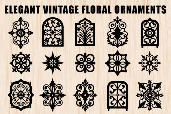 Vintage Floral Ornament Set: A Timeless Addition to Modern Design